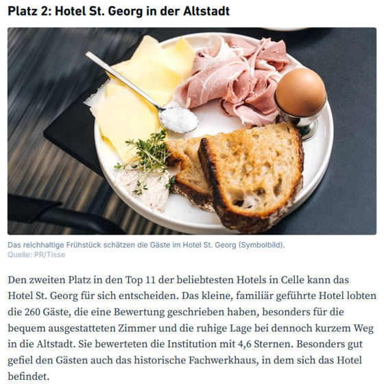 Google Bewertung Hotels in Celle